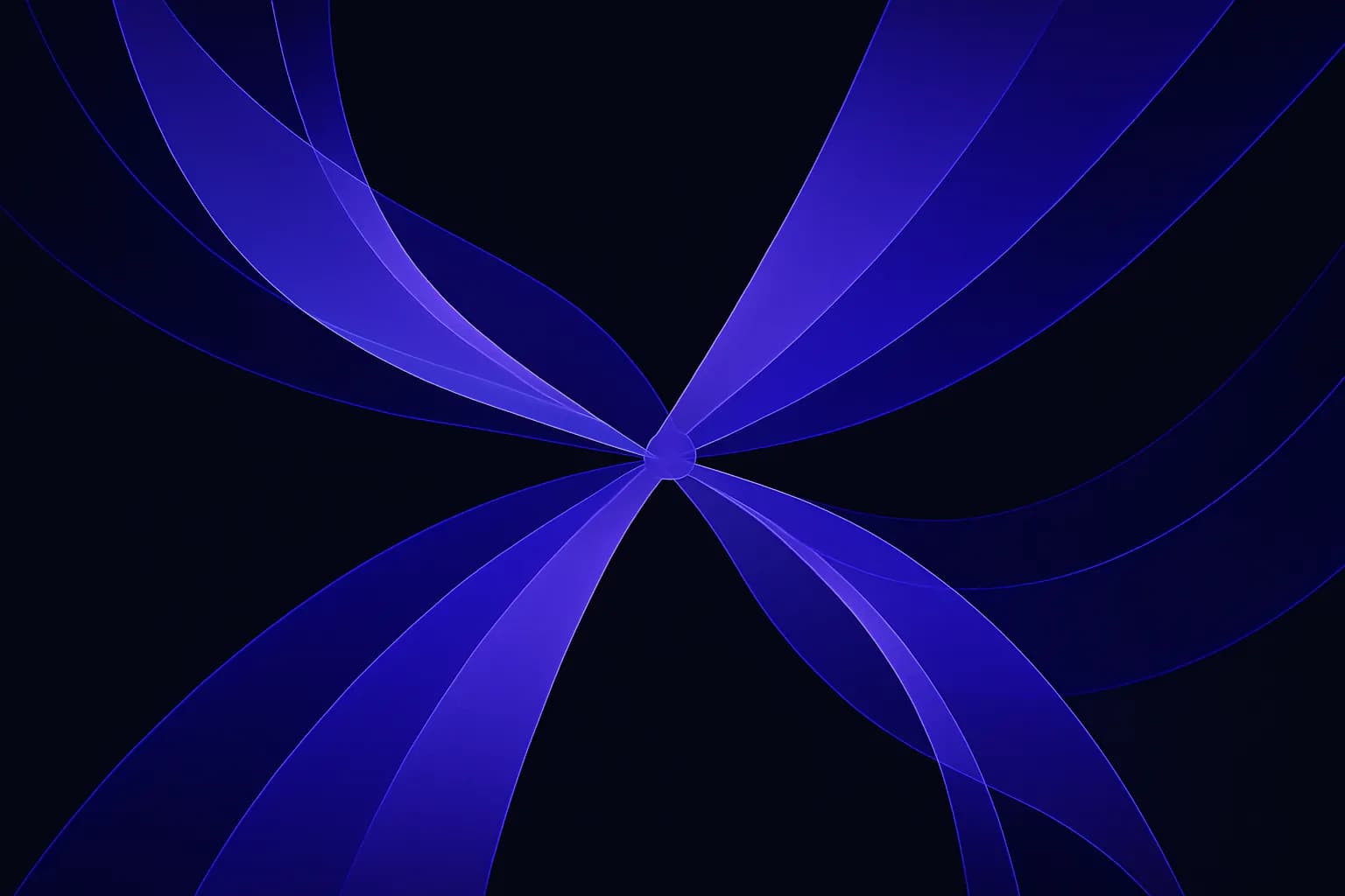 Three diverging paths that bend back towards a single connected hub, drawn as abstract flowing lines