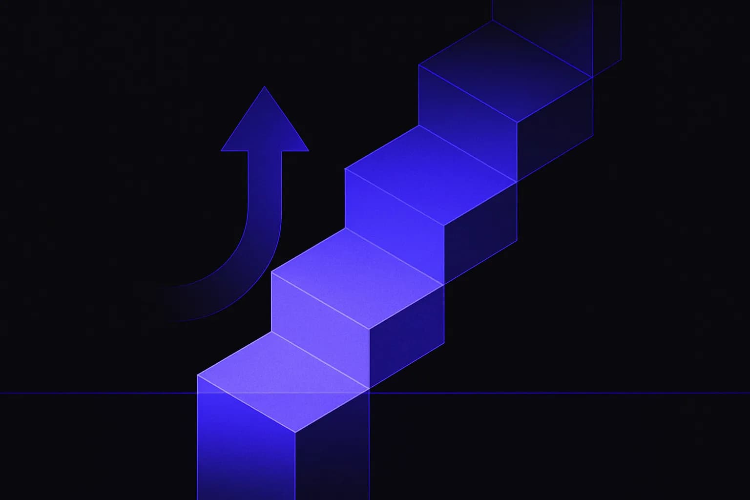 Abstract stacked blocks falling towards a steady threshold line, suggesting stock levels and reorder points