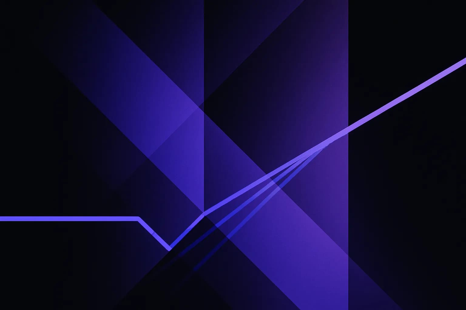 Abstract lines that fork, stall and then rejoin into one steady path moving forward again