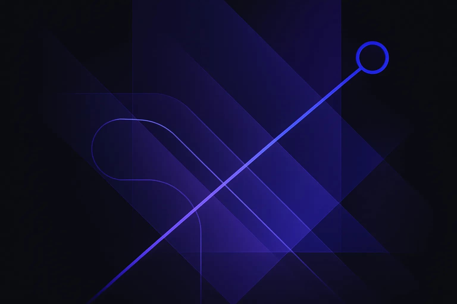 Abstract paths branching from a single point, with one line running straight to its target on the first attempt