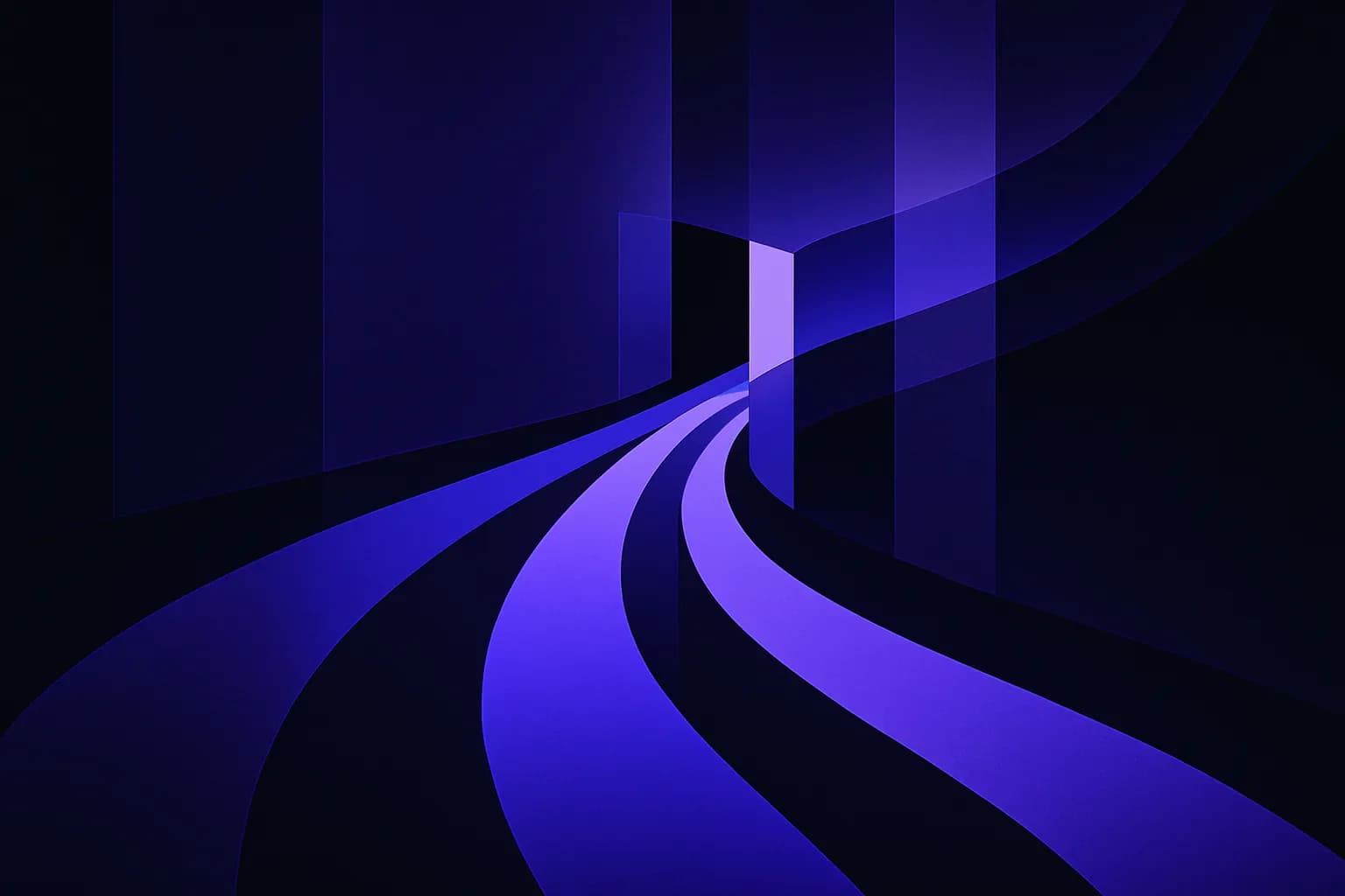 Abstract pattern of parallel flowing lines that split into four streams and rejoin at a single checkpoint