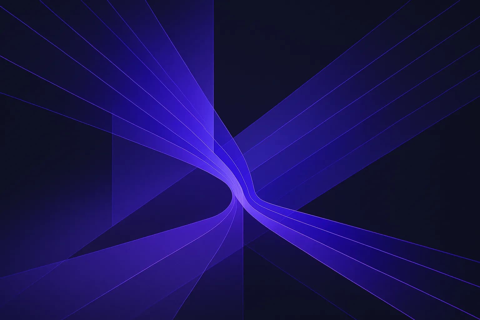 Linee astratte che partono sparse da un flusso di messaggi e confluiscono in corsie ordinate e parallele